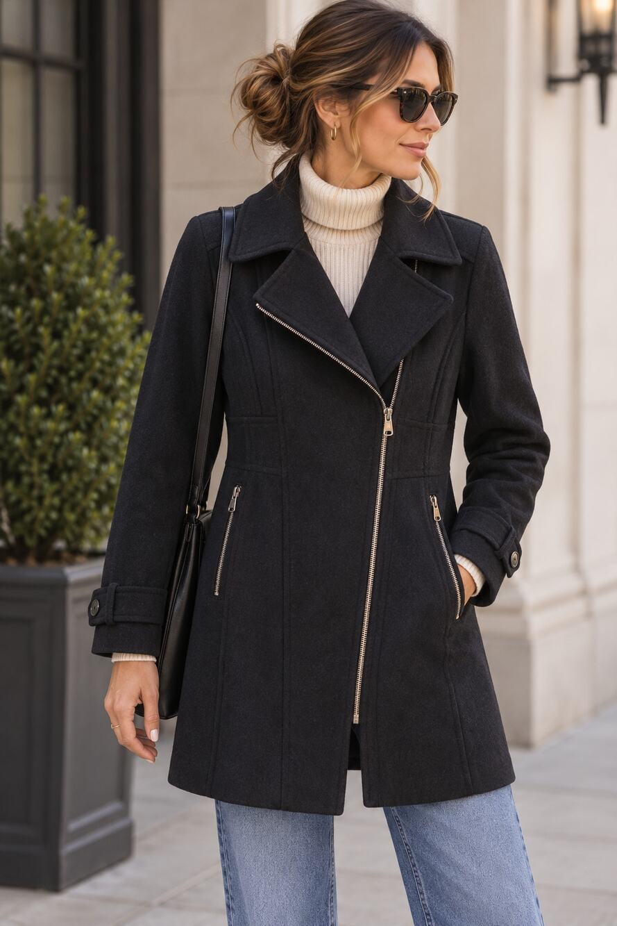 Via Spiga Women's Wool Asymetrial Trench Coat size 4